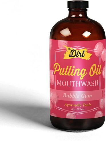 THE DIRT Oil Pulling Mouthwash - Gluten Free - Removes Plaque, Tartar, Bad Breath & Whitens Teeth (Cinna Mint, 8 Ounce) in Saudi Arabia