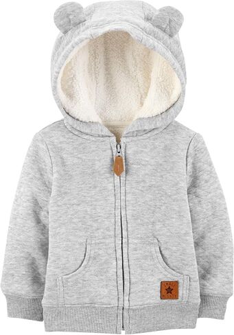 Simple Joys by Carter's Baby Hooded Sweater Jacket with Sherpa Lining in Saudi Arabia