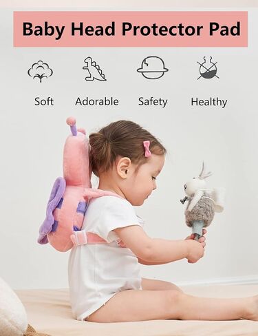 Junneng Toddler Baby Head Protection Cushion Wear ، Pink Butterfly in Kuwait