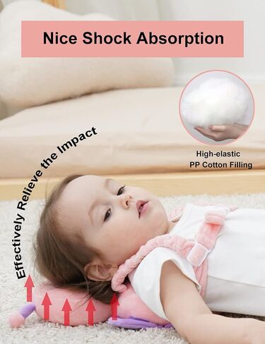 Junneng Toddler Baby Head Protection Cushion Wear ، Pink Butterfly in Kuwait