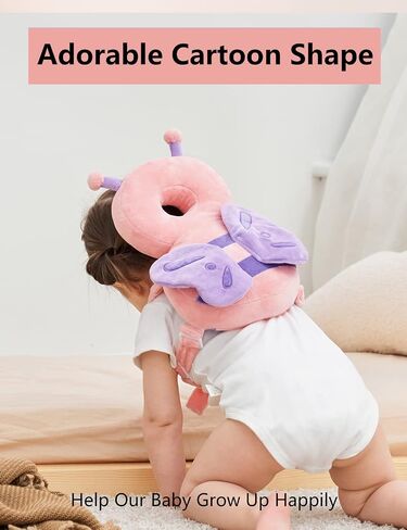 Junneng Toddler Baby Head Protection Cushion Wear ، Pink Butterfly in Kuwait