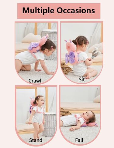 Junneng Toddler Baby Head Protection Cushion Wear ، Pink Butterfly in Kuwait