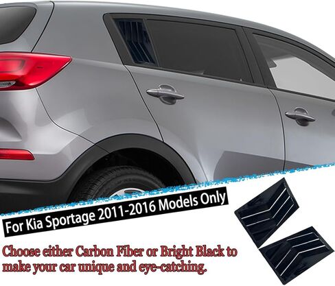 Window Louver，MUXEE 2Pcs Side Vent Window Louvers for Kia Sportage 2017 2018 2019 2020 2021 2022, ABS Print Sport Window Decorative Covers, Exterior Trim Accessories - Carbon Fiber in Kuwait