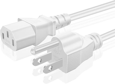 سلك طاقة عالمي TNP (10 أقدام) - NEMA 5-15P إلى IEC320C13 مقبس توصيل سلك كابل الطاقة - أبيض in Kuwait