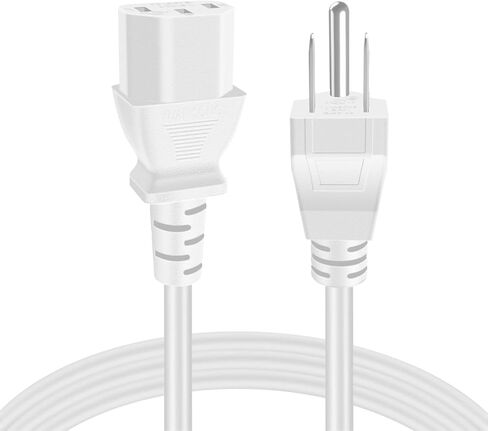 سلك طاقة عالمي TNP (10 أقدام) - NEMA 5-15P إلى IEC320C13 مقبس توصيل سلك كابل الطاقة - أبيض in Kuwait
