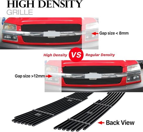 APS Compatible with Chevy Silverado 1500 SS HD 2003-2005 & 03-04 2500 3500& 02-06 Avalanche Without Body Cladding Main Upper Stainless Steel Black Mesh Rivet Studs Grille Insert CL5717H in Saudi Arabia