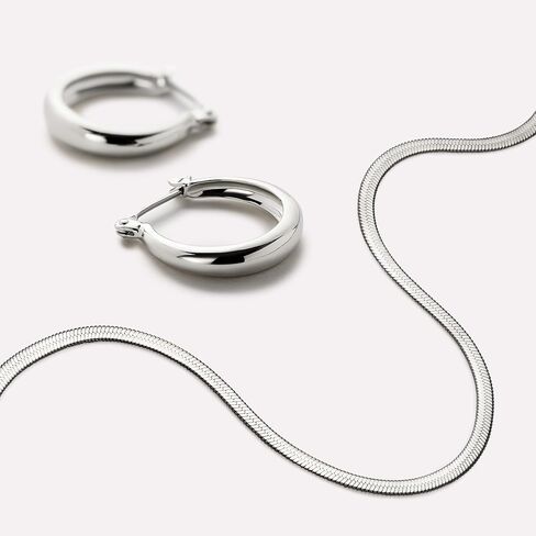 Ana Luisa Silver Safety Pin Earrings - Sia - Sterling Silver Earrings - Hypoallergenic, Water-Resistant & Tarnish-Free Earrings - Ana Luisa Jewelry Earrings - Stylish Silver Earrings for Women Trendy in Kuwait