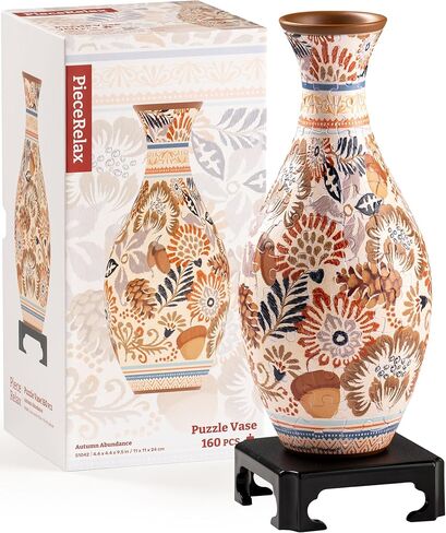 Unique Flower Vase - 3D Puzzle Vase for Adults to Flower Arrangement and Home Decoration Made by 160 Curved and Translucent Plastic Puzzle Pieces - Summer Blossom [S1041] in Kuwait