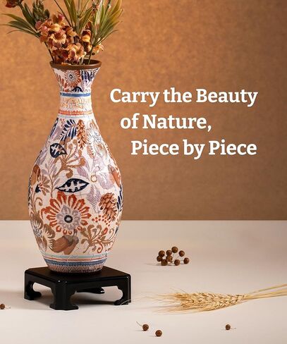 Unique Flower Vase - 3D Puzzle Vase for Adults to Flower Arrangement and Home Decoration Made by 160 Curved and Translucent Plastic Puzzle Pieces - Summer Blossom [S1041] in Kuwait
