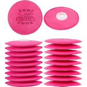 14Pcs/7Pairs 2091 Respirator Filters, High-Efficiency Dustproof Filter Cotton, 2091 Particulate Filter/Cartridges for 6200, 6502, 6800, 7502 etc Respirator, for Asbestos, Welding, Painting, Sanding