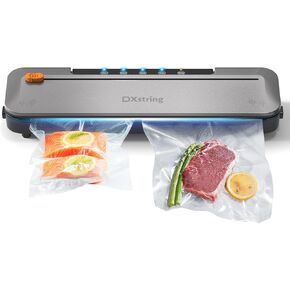 Vacuum Sealer, Food Vacuum Sealer Machine, Dry/Moist/Seal/Vac/External for Sous Vide and Food Storage, Fully Automatic Vacuum Food Sealer, with 15 Seal Bags and Air Suction Hose