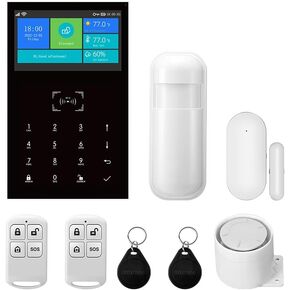 Wireless Home Alarm System 24-Piece Kit, WiFi/4G Alarm System for Home Security with Phone APP Alert (Door Sensors,Alarm Siren,Remote, Motion Detector) for Home, Apartment, Work with Alexa