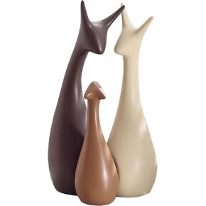EABOSON Ceramic Modern Art 4 Pcs Elephant Statue Decorations for Home, Office, Living Room, Bedroom - Creative Sculptures Home Decor for Bookshelf, Desk - Collectible Figurines As Gifts for Family