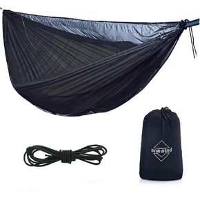 onewind Hammock Mosquito Single & Double Camping Hammocks Bugnet -360-Degree Protection Bottom Entry Security from Bugs, Mosquitoes, No See Ums, Spiders & Pesky Bugs -Lightweight Compact Easy Setup
