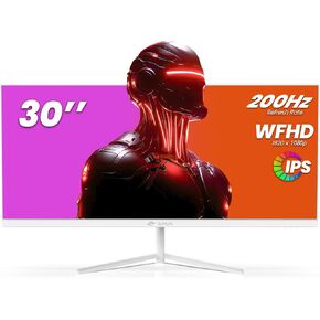 CRUA 22 Inch White Monitor, FHD 1080P 95% sRGB 75Hz Computer Monitor Support Low Blue Light, Tilt Adjustment, Wall Mount Install. Desktop PC Display for Office or Gaming(HDMI/VGA Ports)