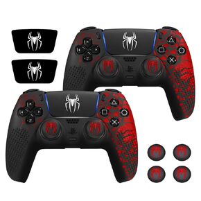 Anti-Slip PS5 Controller Skin, PS5 Controller Accessories, Non-Slip Silicone PS5 Controller Cover Case with Thumb Grip Gaps, Touch Pad Sticker and Cover Wrap Stickers
