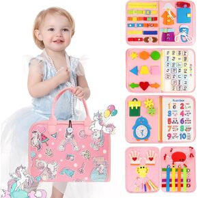 Busy Book for Toddlers, Toddler Learning Activities-24 Themes Preschool Learning Activities for Homeschool-Montessori Educational Toys for Kids, Preschool Activity Book, Gifts for Toddlers Prek Ages