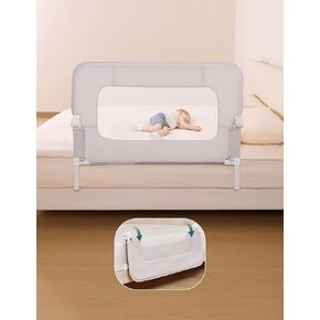 BABELIO Bed Rail for Toddlers, 43" Wide Swing Down & Adjustable Height Toddler Bed Rails, Baby Bed Rail Guard for Kids/Elderly/Adults, Baby Side Rails for Twin/Full/Queen/King Size Bed