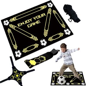 Soccer Training Mat, Football Footstep Training Mat, Soccer Training Equipment for All Ages, Silent Shock Absorption Soccer Train Mat for Soccer Enthusiasts to Improve Speed, Strength and Coordination