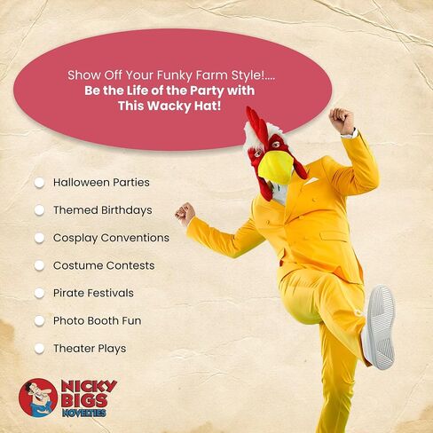 Nicky Bigs Novelties Adult Funny Animal Hats - Land Bird Sea Zoo Farm Cosplay Halloween Costume Accessory in Saudi Arabia
