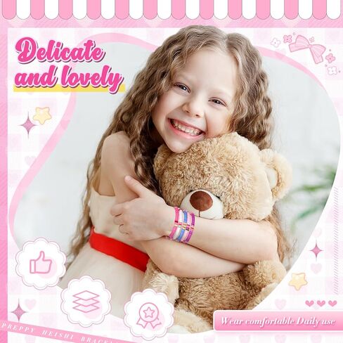 100 Pcs Preppy Heishi Surfer Bracelets Set Colorful Beaded Stretch Bracelets Clay Bracelets for Women Teens in Kuwait