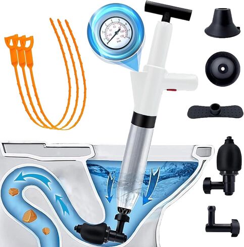 Toilet Plunger Air Drain Blaster: Power Air Plunger for Toilet,Speetop High Pressure Drain Plumb Plunger Gun with 3 Pcs Toilet Drain Snake Clog Remover, Sink Plunger for Toilets,Kitchens,Bathrooms in Saudi Arabia