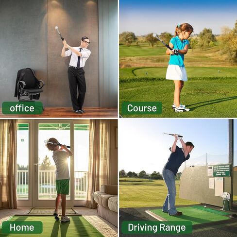 مدرب جولف متأرجح باليد اليسرى - مصحح قبضة محمول مع تعليقات النقر لسرعة التأرجح والقوة وقوة الجسم، تصميم قابل للسحب، مثالي للتمرين الداخلي والخارجي in Kuwait