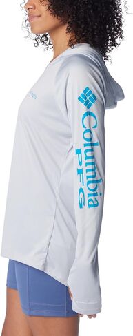 Columbia Women's Tidal Tee Hoodie, Bright Poppy/White Logo, 3X in Saudi Arabia