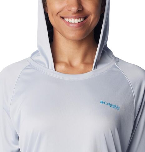 Columbia Women's Tidal Tee Hoodie, Bright Poppy/White Logo, 3X in Saudi Arabia