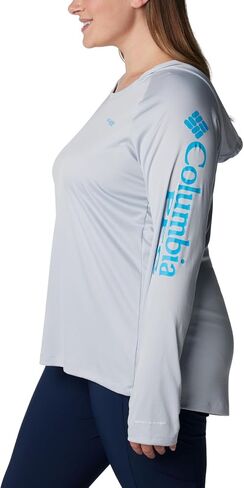 Columbia Women's Tidal Tee Hoodie, Bright Poppy/White Logo, 3X in Saudi Arabia