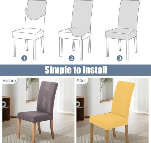 Dining Chair Cover,Dining Room Chair Covers Set of 4,Stretch Kitchen Chair Cover,Washable Dining Chair Cover,Parsons Chair Slipcovers Protective,for Home,Restaurant,Banquet(Dark Gray) in Saudi Arabia