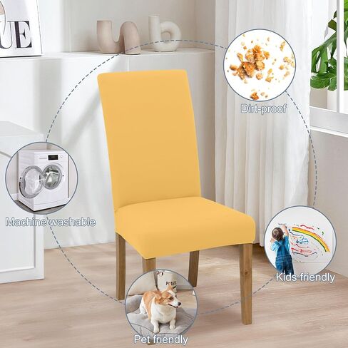 Dining Chair Cover,Dining Room Chair Covers Set of 4,Stretch Kitchen Chair Cover,Washable Dining Chair Cover,Parsons Chair Slipcovers Protective,for Home,Restaurant,Banquet(Dark Gray) in Saudi Arabia