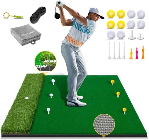 بساط جولف 4 في 1 MyVoice متعدد الاستخدامات بسمك 5 × 4 أقدام بساط ضرب جولف سميك 4 بساط تدريب جولف قابل للتبديل لتدريب الجولف الداخلي والخارجي، عشب ممتاز مع مقاومة معززة للصدمات لجميع لاعبي الجولف in Kuwait
