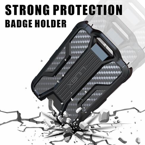 LIUGX Badge Holder with Heavy Duty Breakaway Lanyard, Carbon Fiber-Texture, Durable ID Card Holder (Holds 4 Cards) with Quick Release Detachable Buckle, Metal Clip, American Flag in Saudi Arabia