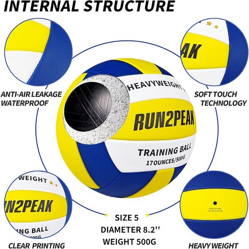 1.1 LBS Weighted Volleyball for Setters Official Size 5 Heavy Weight Setter Volleyball Training Ball Volleyballs Trainer Equipment for Serve Spike Setting Hitting Passing Practice in Kuwait