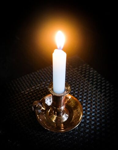 SPIRITUOPOLIS Pure Copper Handmade Candle Holder - Vintage Boho Candle Holders with Handle - Decorative Pillar Candle Holder for Home Decor - Hammered Rustic Candle Holder for Special Events - 1 Piece in Saudi Arabia