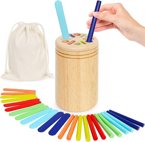 ROOCHKD Wooden Sorting Box Montessori Color & Shape Sorter Class Activity Toddlers Fine Motor Game for Colors and Shapes Recognition, Gift for 2-5 Year Old Boys and Girls in Saudi Arabia