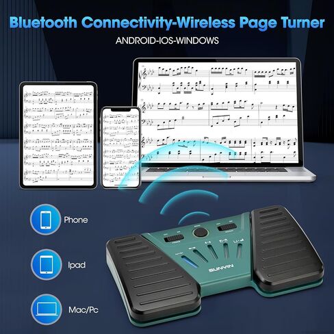 Wireless Page Turner Pedal Buletooth Foot Pedal Music Page Turner Pedal for Phones Ipad Tablets Phone Rechargeable Hands-Free Page Turner Pedal Anti-slip（orange) in Saudi Arabia