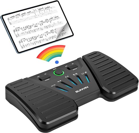 Wireless Page Turner Pedal Buletooth Foot Pedal Music Page Turner Pedal for Phones Ipad Tablets Phone Rechargeable Hands-Free Page Turner Pedal Anti-slip（orange) in Saudi Arabia