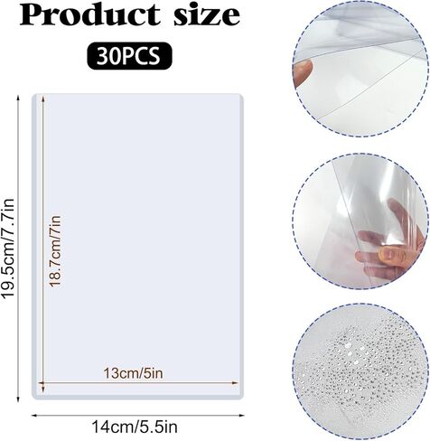 Rainmae 6 Pack 8.5" x 11" Rigid Print Protectors, Clear Waterproof Hard Plastic Page Sheet Protectors, Paper Sleeves Photo Plastic Sleeves Hard Plastic Document Holder Birth Certificate Protector in Kuwait