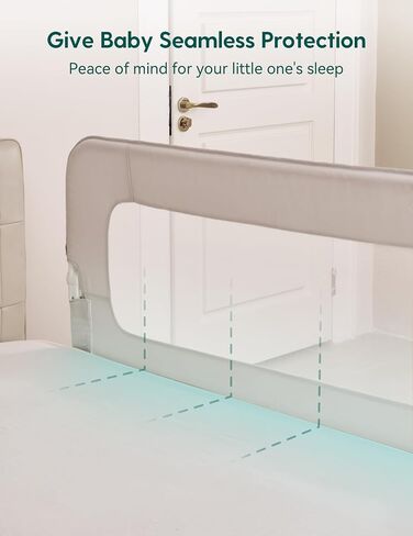 BABELIO Bed Rail for Toddlers, 43" Wide Swing Down & Adjustable Height Toddler Bed Rails, Baby Bed Rail Guard for Kids/Elderly/Adults, Baby Side Rails for Twin/Full/Queen/King Size Bed in Saudi Arabia