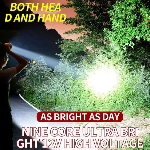 PINSAI Coon Hunting Lights High Power LED Headlamp Super Bright High Lumens 22000mAh Rechargeable Headlight Waterproof Head Spotlight Torch for Fishing Camping in Saudi Arabia