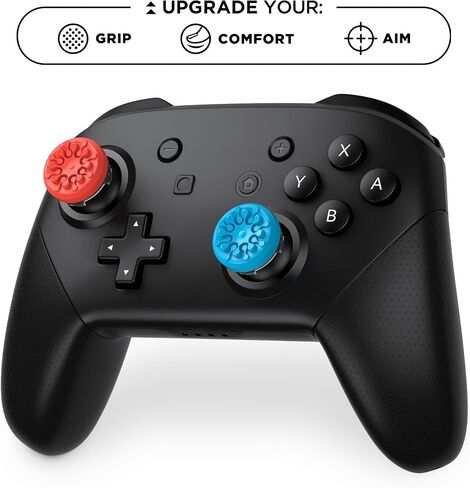 KontrolFreek Splash Performance Thumbsticks for Nintendo Switch Joy-Con Controller | Concave | Blue/Red in Kuwait