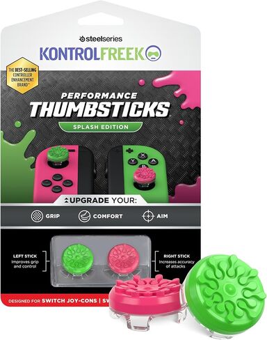 KontrolFreek Splash Performance Thumbsticks for Nintendo Switch Joy-Con Controller | Concave | Blue/Red in Kuwait