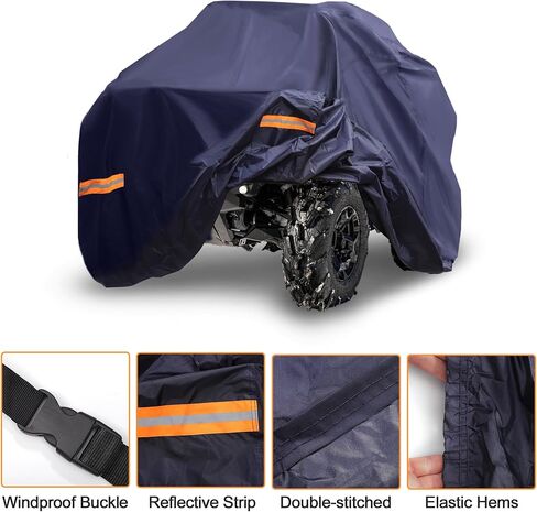 X AUTOHAUX ATV Cover for Can-am Outlander XT 700/X MR 700 Waterproof 4 Wheelers Quad Cover Outdoor Sun Rain Storage Protection 210D-PU Black 230x124x123cm in Saudi Arabia