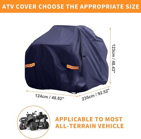 X AUTOHAUX ATV Cover for Can-am Outlander XT 700/X MR 700 Waterproof 4 Wheelers Quad Cover Outdoor Sun Rain Storage Protection 210D-PU Black 230x124x123cm in Saudi Arabia
