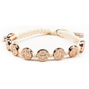 My Saint My Hero St. Amos Share The Love Bracelet - Silver-Tone Medals on Black Cording