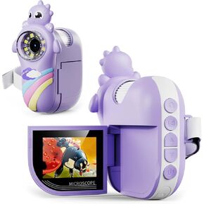Microscope for Kids - 1080P Handheld Digital Microscope Portable Pocket 500X with 8 LED Lights 2'' LCD Screen Educational Science Christmas Birthday Gifts for Age 3 4 5 6 7 8 Girls Boys Purple