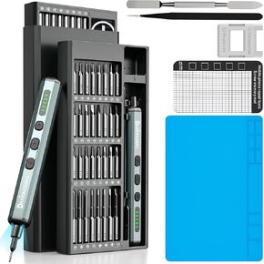 Electric Screwdriver, 70 in 1 Screwdriver Set, Mini Electric Screwdriver, Precision Screwdriver Kit with 64 S2Bits, Mini Screwdriver for Eyeglasses, Watch, Phone, Laptop, Macbook, PC, Gifts for Men