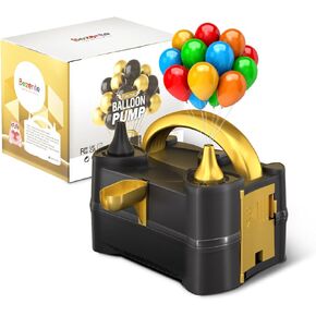 Bezente Balloon Pump Electric, Portable Electric Air Pump Balloon Inflator Balloon Blower Machine Dual Nozzle Electric Balloon Pump for Party Decorations Wedding Birthday